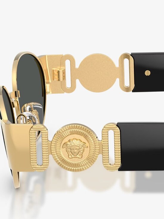 VERSACE NEW Black and Gold Sunglasses Full Set with Box VE2299